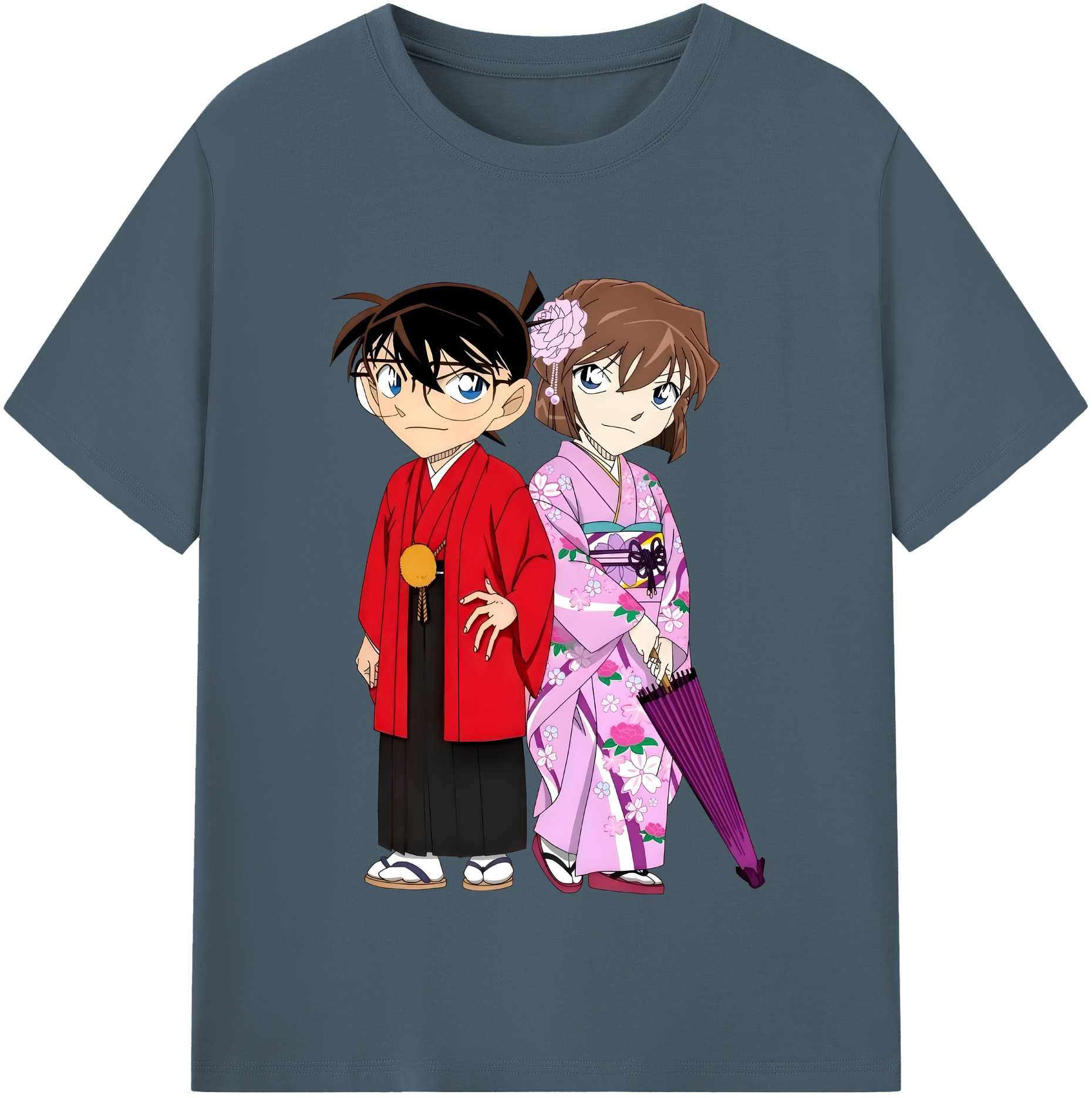 （画像用） 名探偵コナン 江戸川 コナン Detective Conan Conan Edogawa 綿100％半袖Tシャツ（フロントプリント）